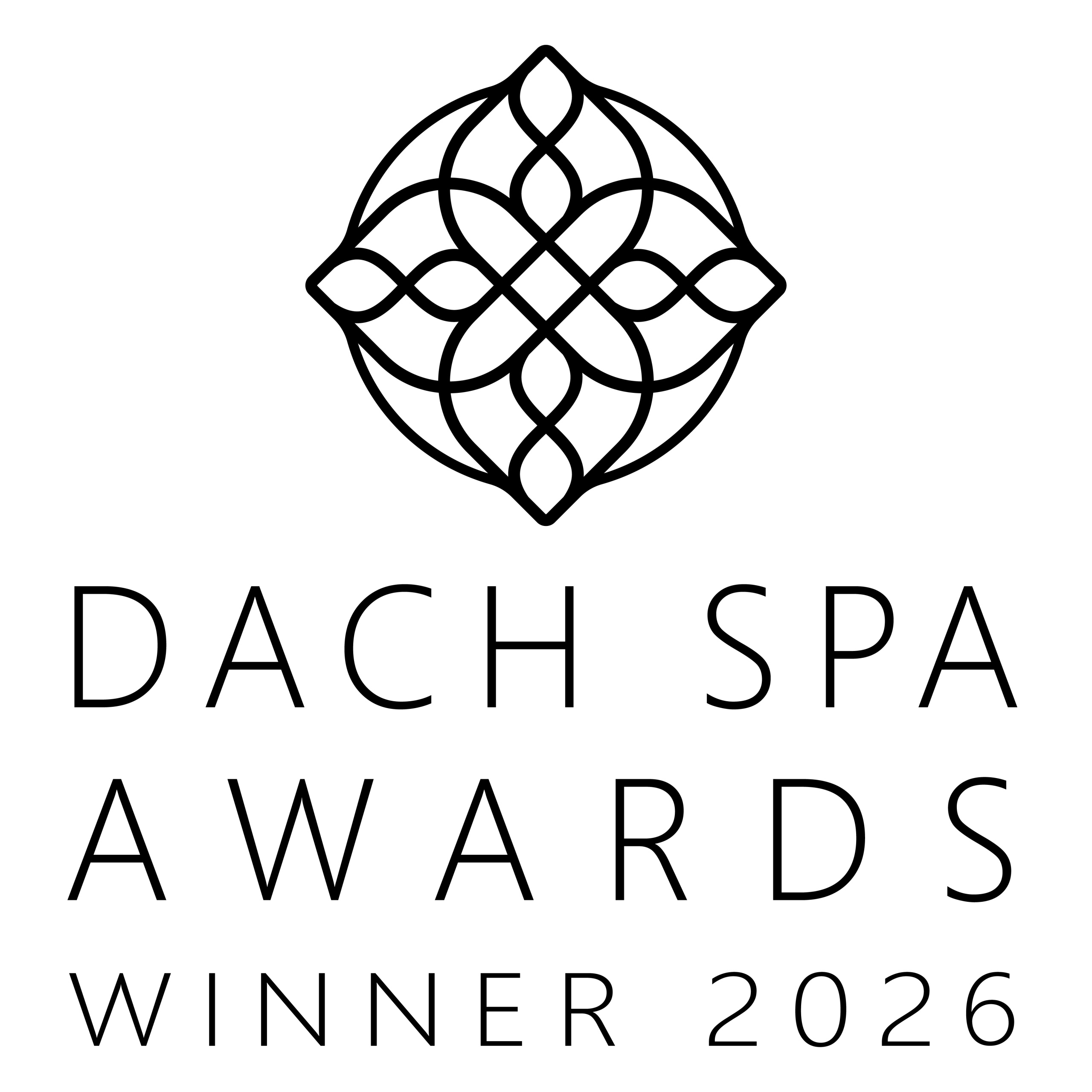 Schwarzes Logo mit Bergsymbol und Schriftzug „DAS GOLDBERG – Winter 2026“ auf weißem Grund